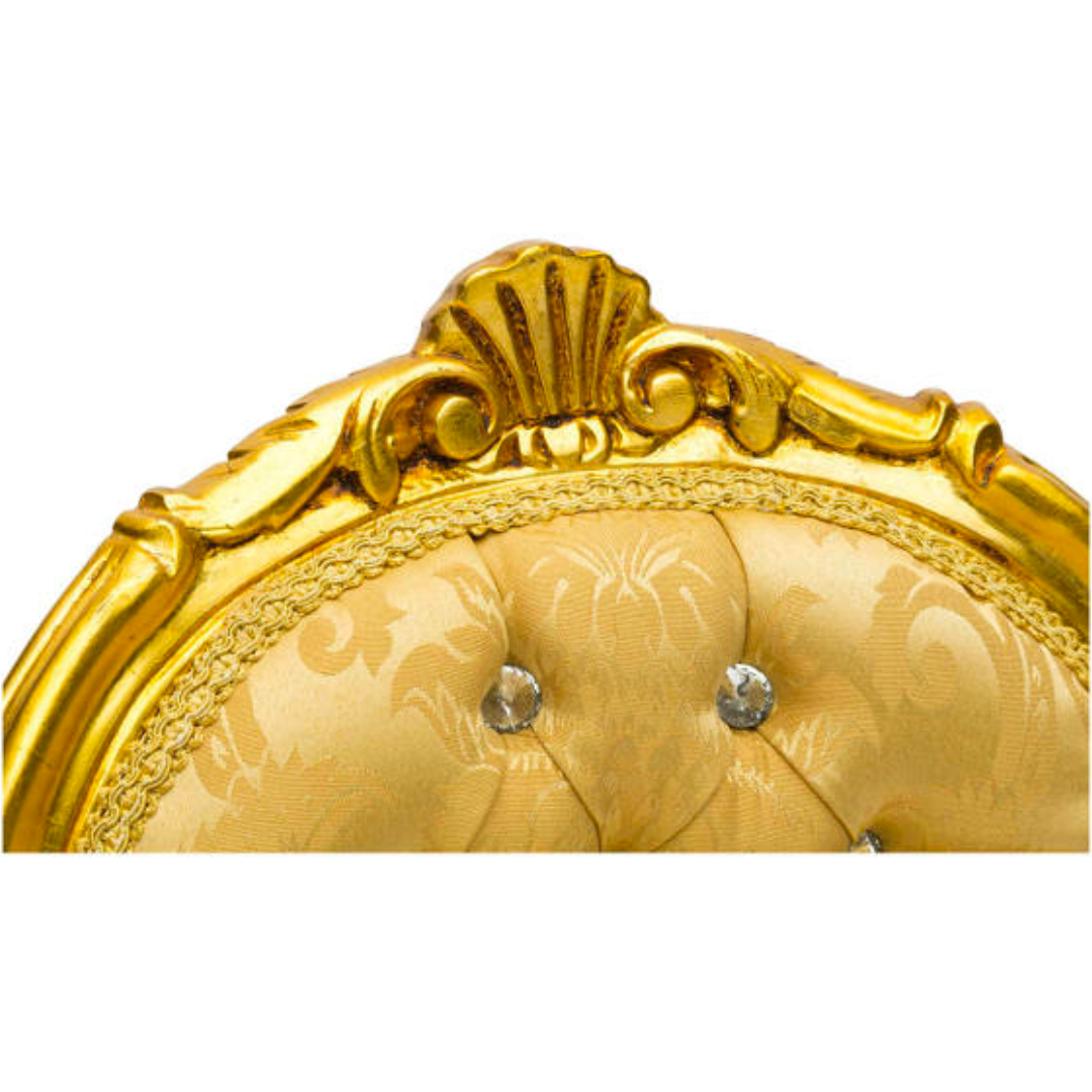 SEDIA MUSICA IN STILE BAROCCO CON TESSUTO PREGIATO DAMASCATO