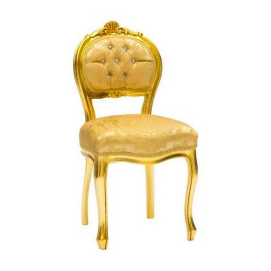 SEDIA MUSICA IN STILE BAROCCO CON TESSUTO PREGIATO DAMASCATO